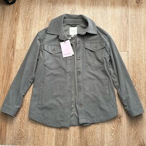 New! Avec Les Filles gray corduroy shirt jacket/shacket, small